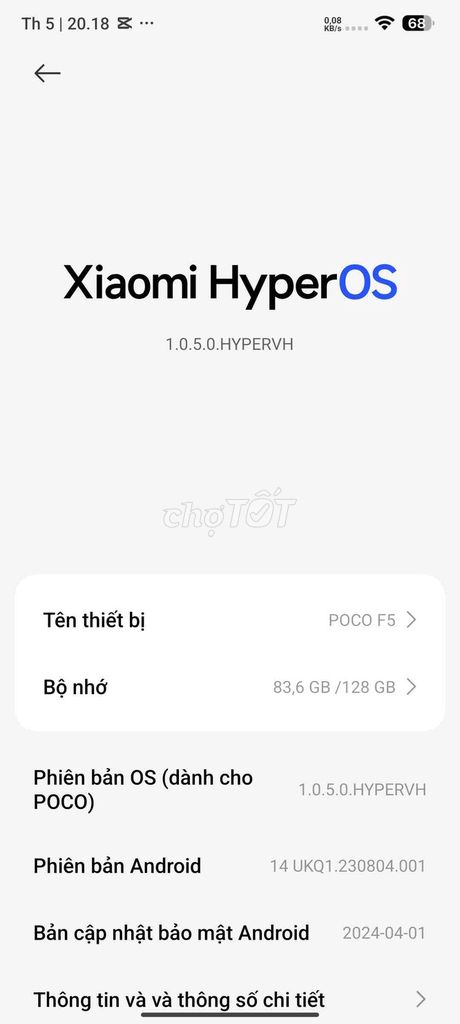 Điện thoại Xiaomi Redmi Note 12 Turbo 8GB/128GB Đen